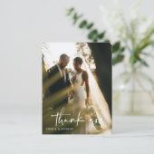 モダンScript Photo's 結婚 Thank Youポストカード ポストカード (スタンド正面)