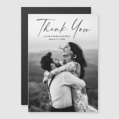 モダンScript Photo's 結婚 Thank You Magnet (正面/裏面)