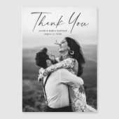モダンScript Photo's 結婚 Thank You Magnet (正面)