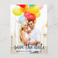 モダンScript Save the Date Photo