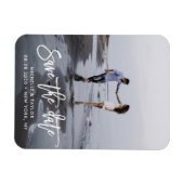 モダンScript Save the Date Photo マグネット (横)