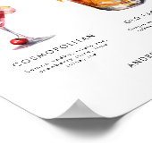 モダンScript Signature Drinksバーの結婚署名 ポスター (角)