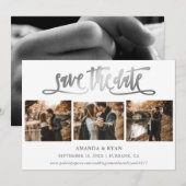 モダンScript Silverの結婚写真Save The Date セーブザデート (正面/裏面)
