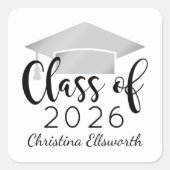 モダンScript Silver 2025カスタム卒業 スクエアシール (正面)