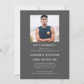 モダンScript Sporty Guy 4はっきりした Photo Gradation 招待状 (裏面)