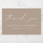 モダンScript Taupeさん結婚に感謝 スパークリングワインラベル (シングルラベル)