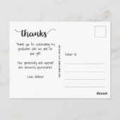 モダンScript Thank You Photo Graduation ポストカード (裏面)
