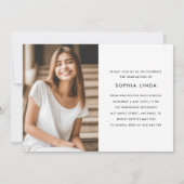 モダンScript Twoエレガント Photo Graduation Party 招待状 (裏面)