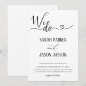 モダンScript We Doシンプル結婚s 招待状 (正面/裏面)