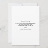 モダンScript Wedding Dayフォトサンキューカード サンキューカード (裏面)