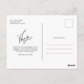 モダンScript Wedding Dayフォトサンキューカード ポストカード (裏面)