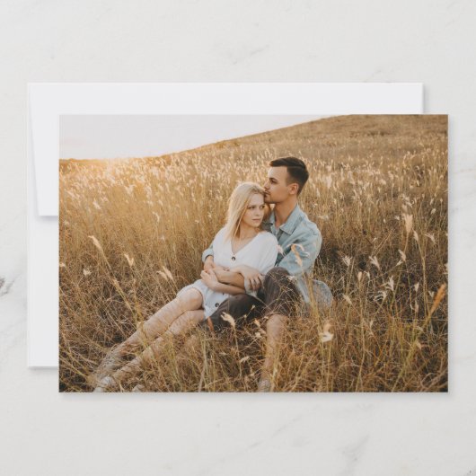 モダンScript We're Photo婚約した婚約パーティ 招待状 (裏面)