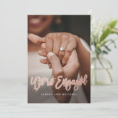 モダンScript We're Photo婚約した婚約パーティ 招待状 (スタンド正面)