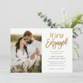 モダンScript We're Photo婚約した婚約パーティ 招待状 (スタンド正面)