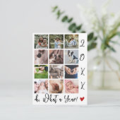 モダンScript What a Yearフォトコラージュ シーズンポストカード (スタンド正面)