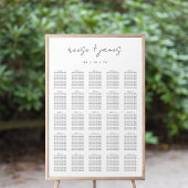 モダンScript XLミニマルシーティングチャート ポスター