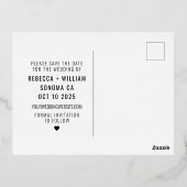 モダンScript's 結婚 Photo日付はがきを保存 箔招待状ポストカード (裏面)