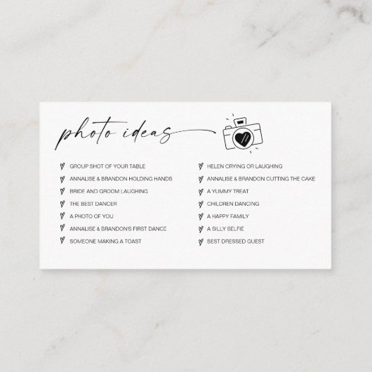 モダンScript's Capture the love QR Code エンクロージャーカード (裏面)