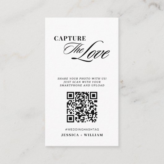 モダンScript's Capture the love QR Code エンクロージャーカード (正面)