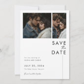 モダンScript's Photo結婚 Save The Date招待状 招待状 (裏面)