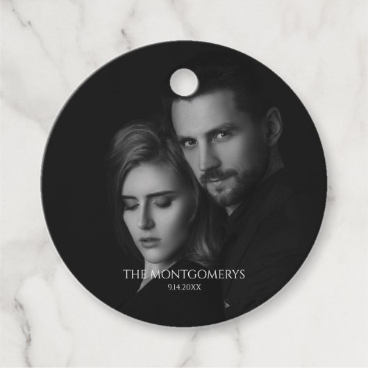 モダンScriptyモノクロ写真 フェイバータグ (正面)