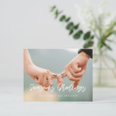 モダンSeason's Greetings holidayの写真 ポストカード (スタンド正面)