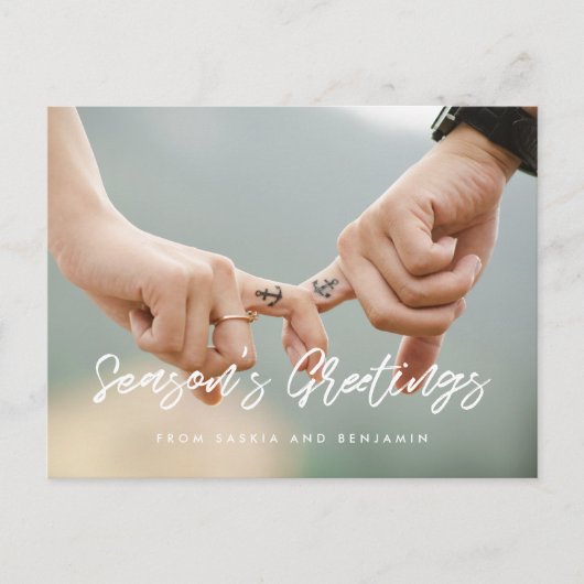 モダンSeason's Greetings holidayの写真 ポストカード (正面)