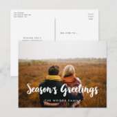 モダンSeason's greetings Holiday photo ポストカード (正面/裏面)
