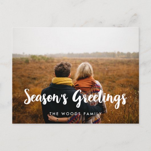 モダンSeason's greetings Holiday photo ポストカード (正面)
