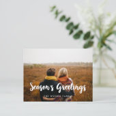 モダンSeason's greetings Holiday photo ポストカード (スタンド正面)