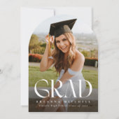 モダンSerif Archエレガント Photo Graduation Dual 招待状 (正面)