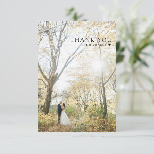 モダンSerif Thank You'結婚s Photo Card (スタンド正面)