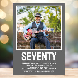 モダンSEVENTY 写真入り70歳の誕生日パーティー 招待状