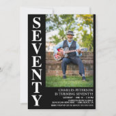 モダンSEVENTY 写真 70歳の誕生日パーティー 招待状 (正面)