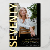 モダンSEVENTY 写真 70歳の誕生日パーティー 箔招待状 (正面)