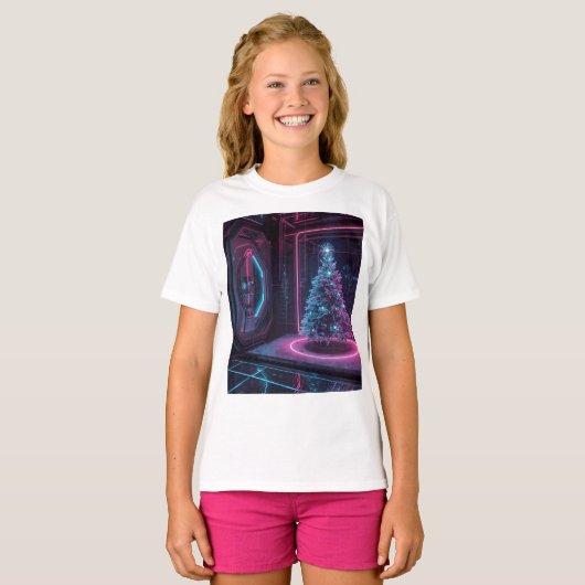 モダンSFホリデーデザイン Tシャツ (正面フル)