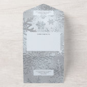 モダンShades of Ice Blueスノーフレーク オールインワン招待状 (外側)