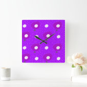 モダンshapes_purple スクエア壁時計 (ホーム)