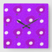 モダンshapes_purple スクエア壁時計 (正面)