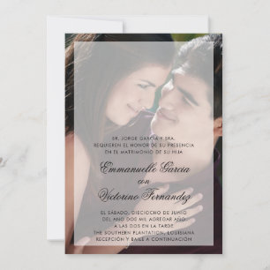 モダンShear Overlay Photosスペインの結婚 招待状