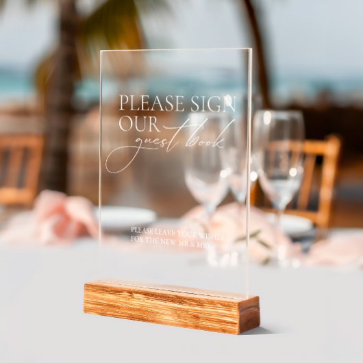 モダンSign Our Guest Book'結婚 S Acrylic Sign アクリルサイン