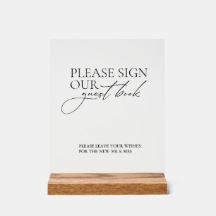 モダンSign Our Guest Book'結婚 S Acrylic Sign アクリルサイン