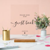 モダンSign Our Guest Book'結婚 S Black アクリルサイン (ウェディング)