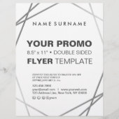 モダンSilver Geometric 8.5"x11" チラシ (正面)