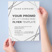 モダンSilver Geometric 8.5"x11" チラシ (手)