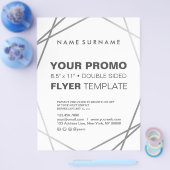 モダンSilver Geometric 8.5"x11" チラシ (シングル)