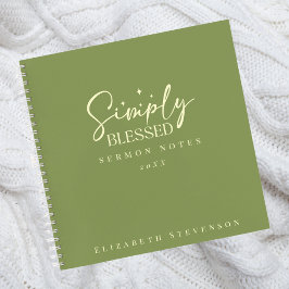 モダンSimply賛美 Moss Green Sermon Notes ノートブック