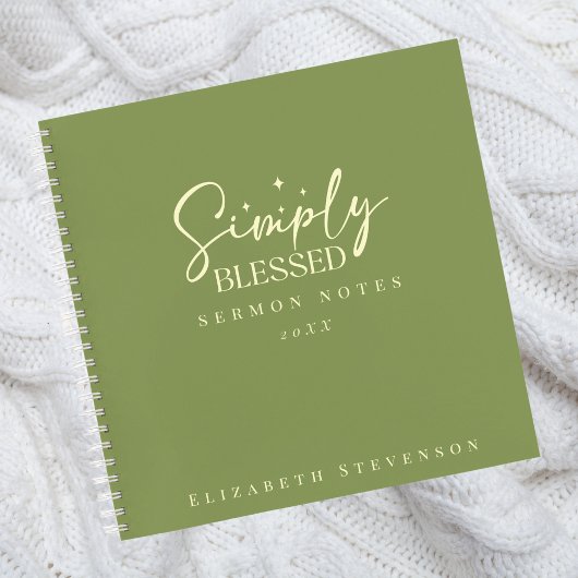 モダンSimply賛美 Moss Green Sermon Notes ノートブック