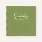 モダンSimply賛美 Moss Green Sermon Notes ノートブック (正面)
