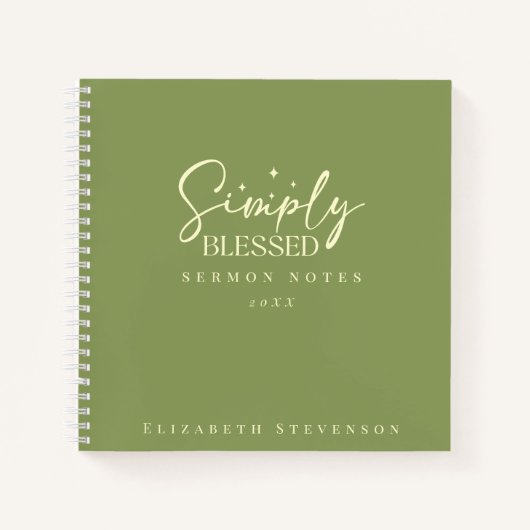 モダンSimply賛美 Moss Green Sermon Notes ノートブック (正面)